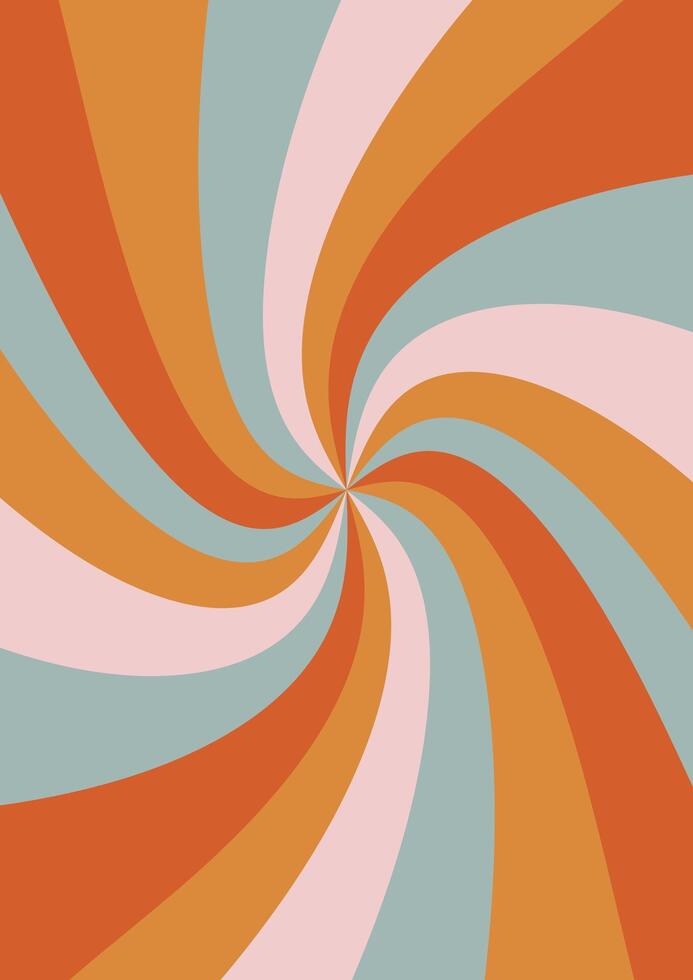 Wavy liquid rainbow retro colors background. Trendy 60s 70s backdrop design. vector