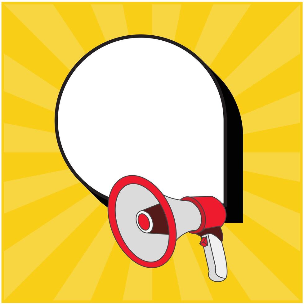 design of speech bubble clip art image coming out of a megaphone vector