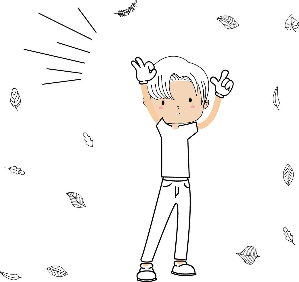 illustration of a happy child's gesture vector