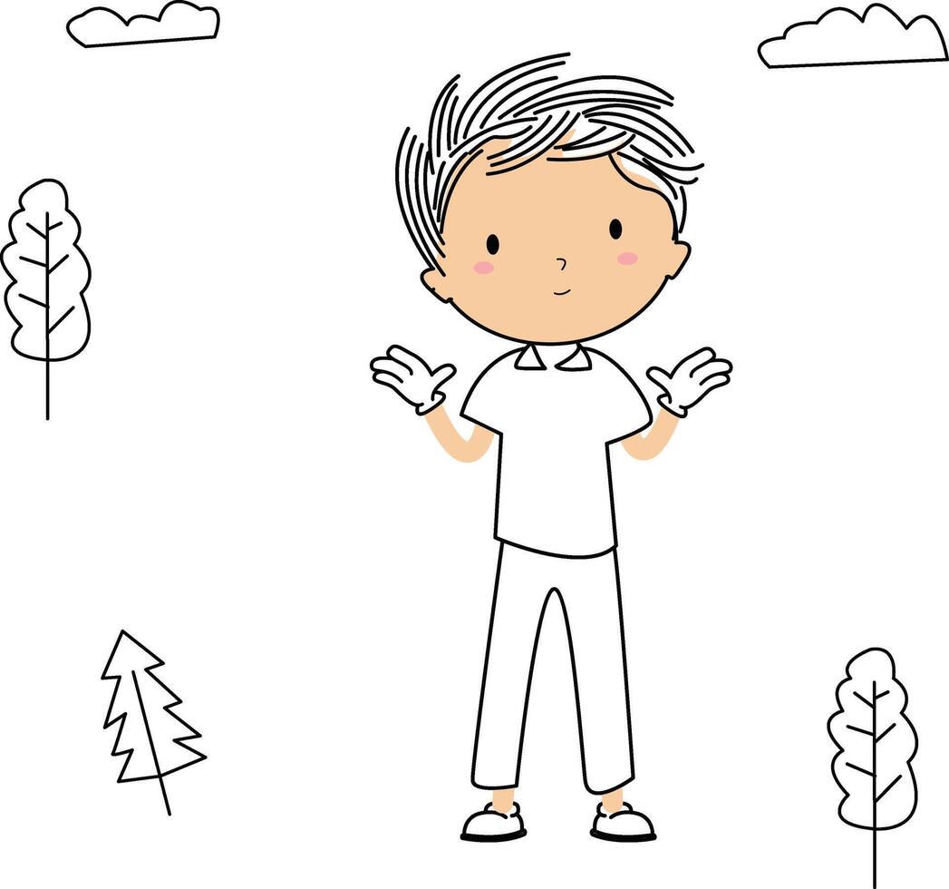 illustration of a happy child's gesture vector