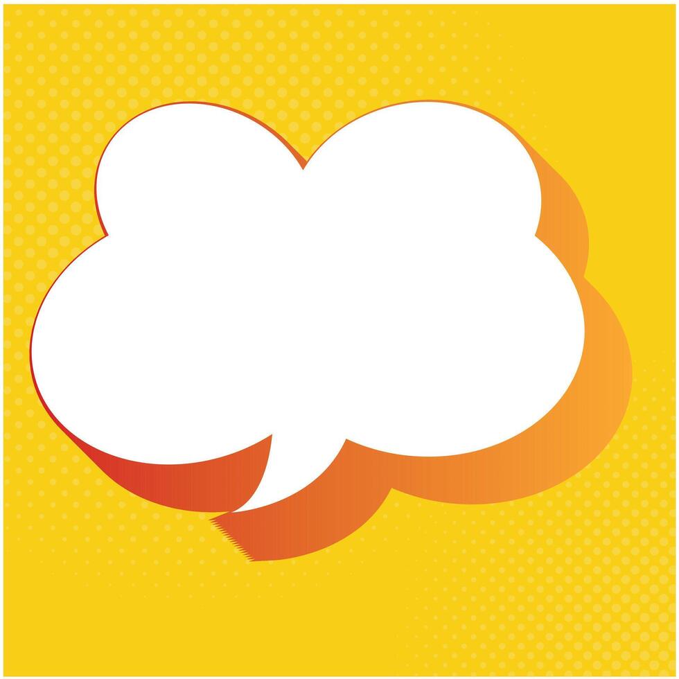 speech bubble clip art image design with red yellow gradient shadow vector