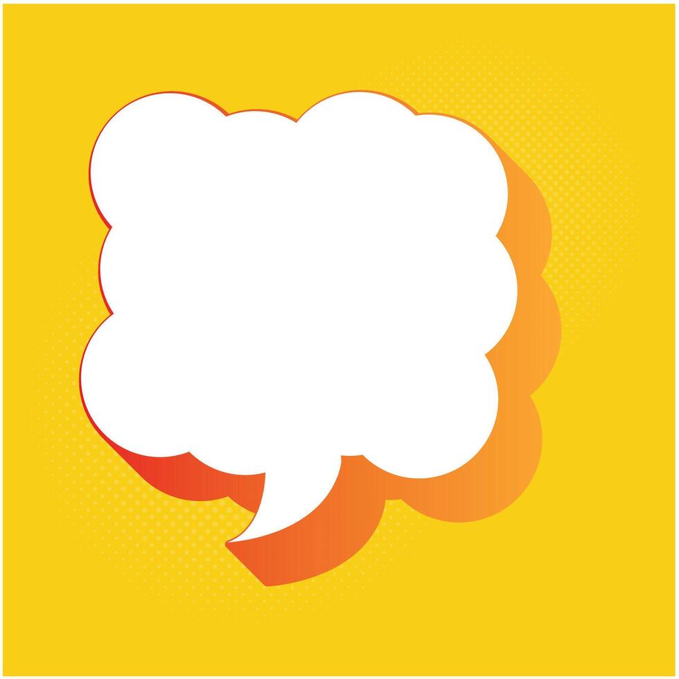 speech bubble clip art image design with red yellow gradient shadow vector