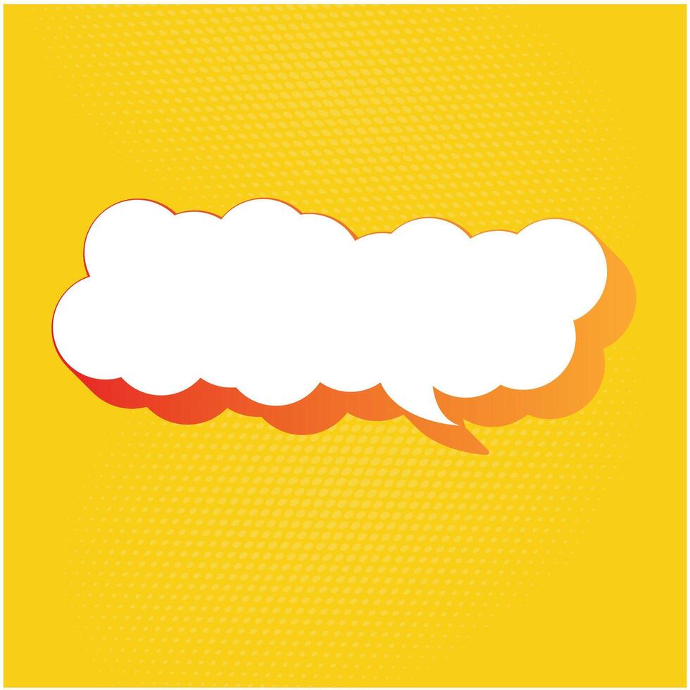 speech bubble clip art image design with red yellow gradient shadow vector