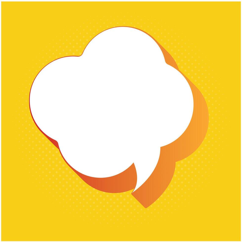 speech bubble clip art image design with red yellow gradient shadow vector