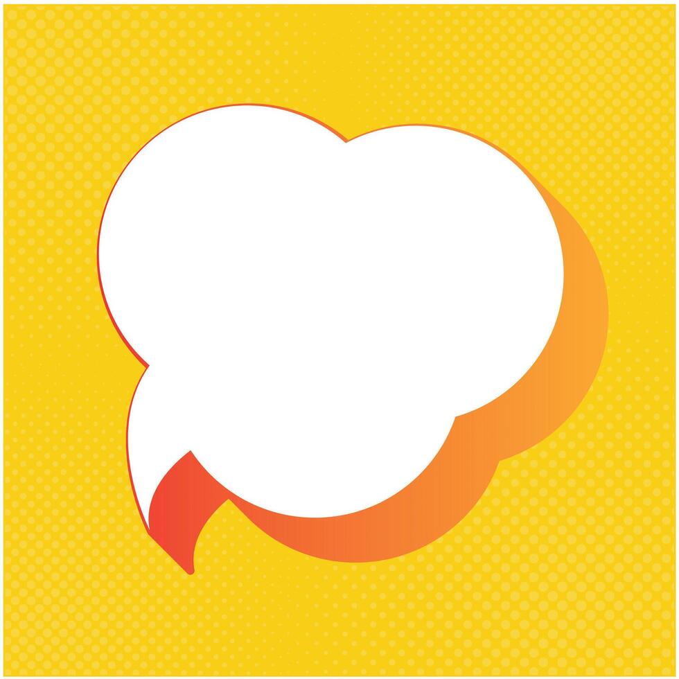 speech bubble clip art image design with red yellow gradient shadow vector