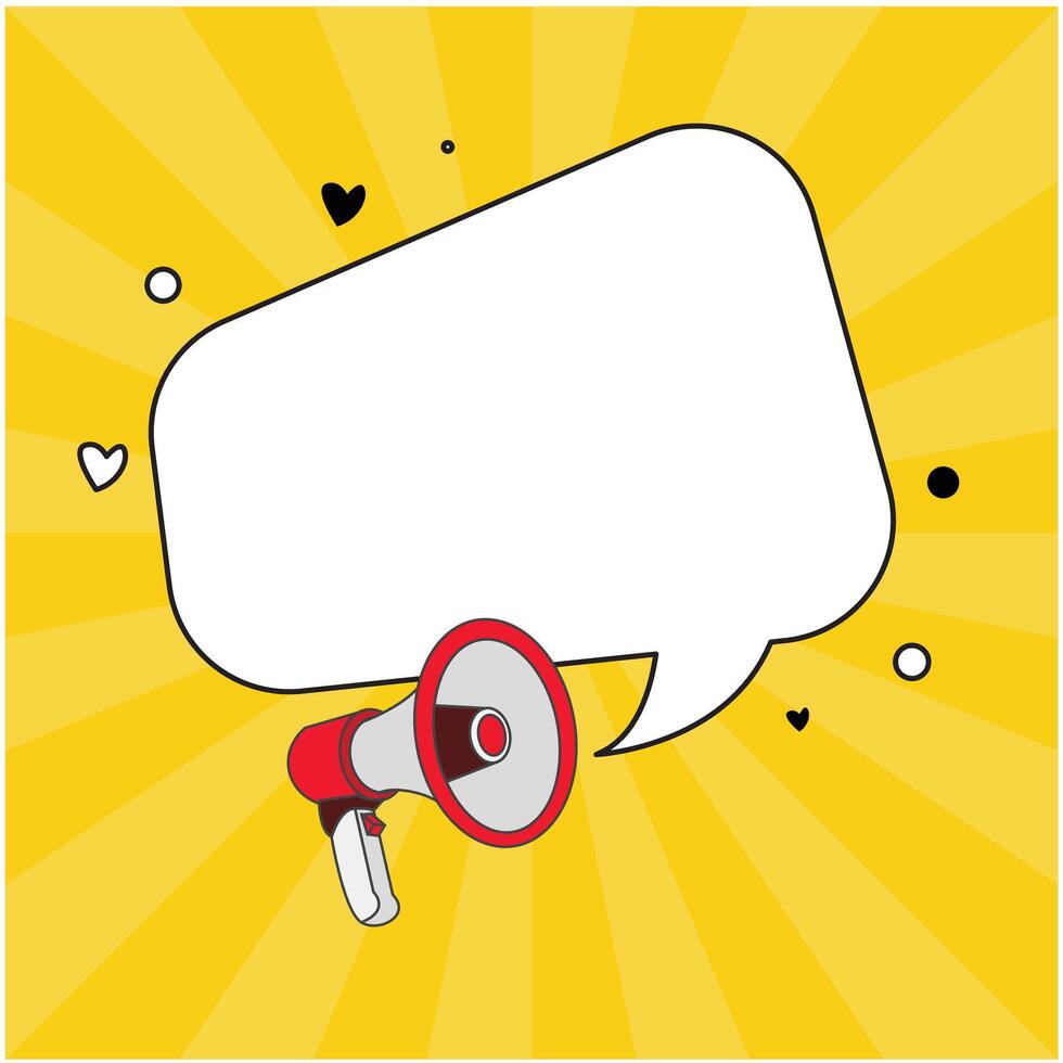 design of speech bubble clip art image coming out of a megaphone vector