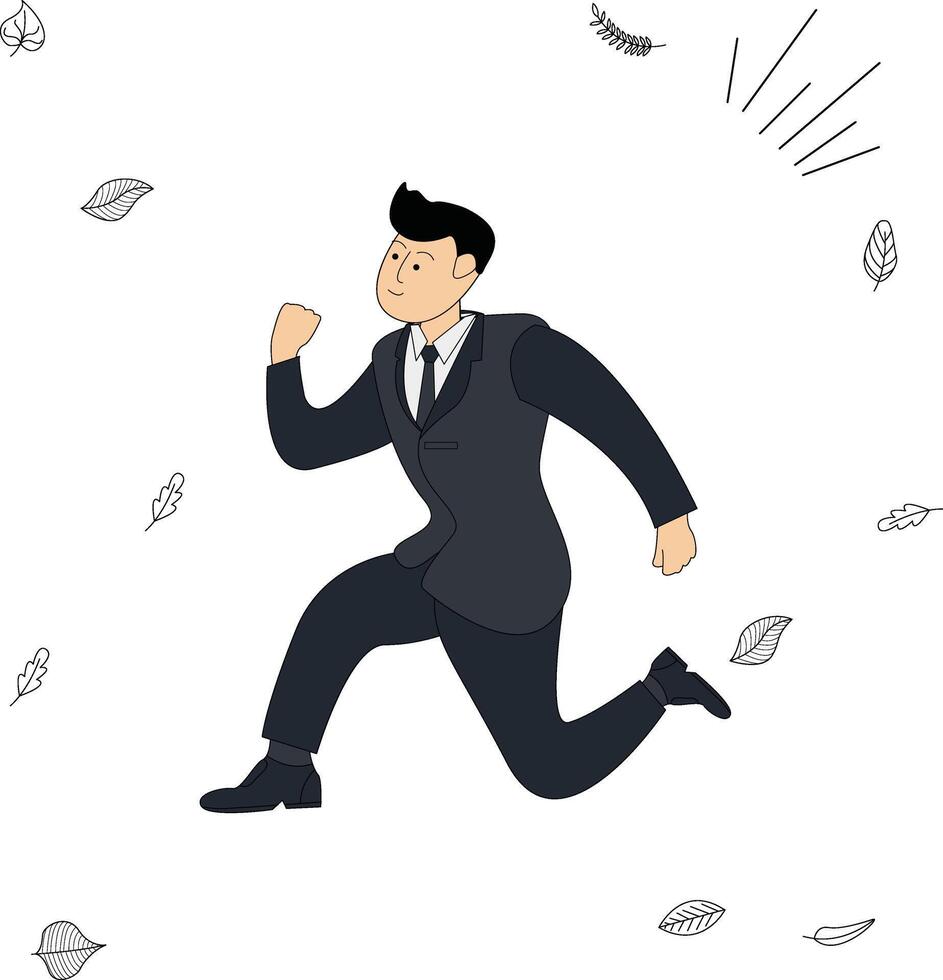 illustration of the attitude of a confident businessman vector