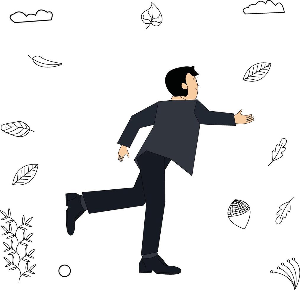 illustration of a businessman running vector
