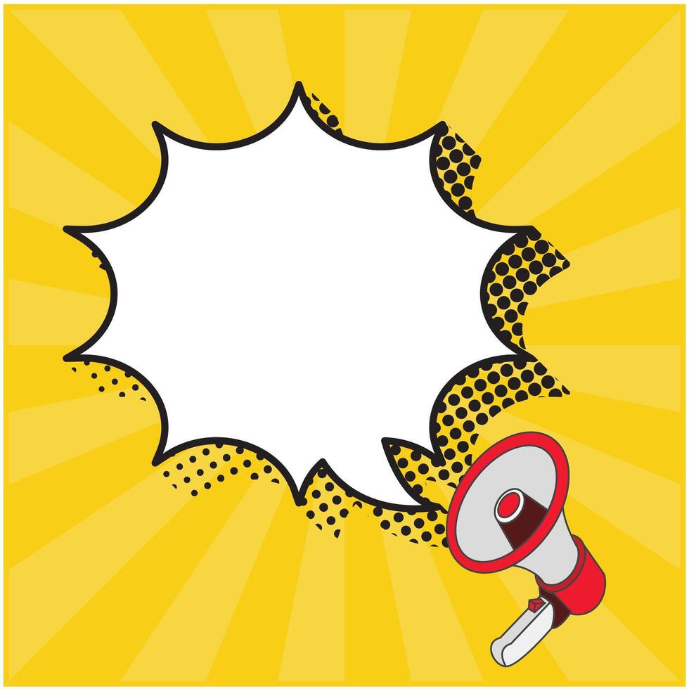 design of speech bubble clip art image coming out of a megaphone vector