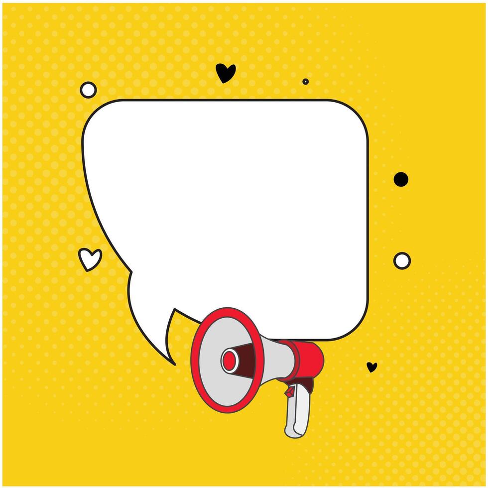 design of speech bubble clip art image coming out of a megaphone vector