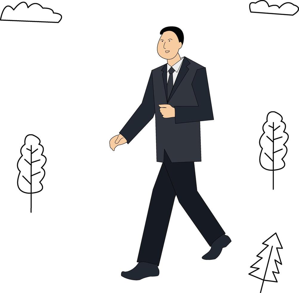 illustration of a businessman walking vector