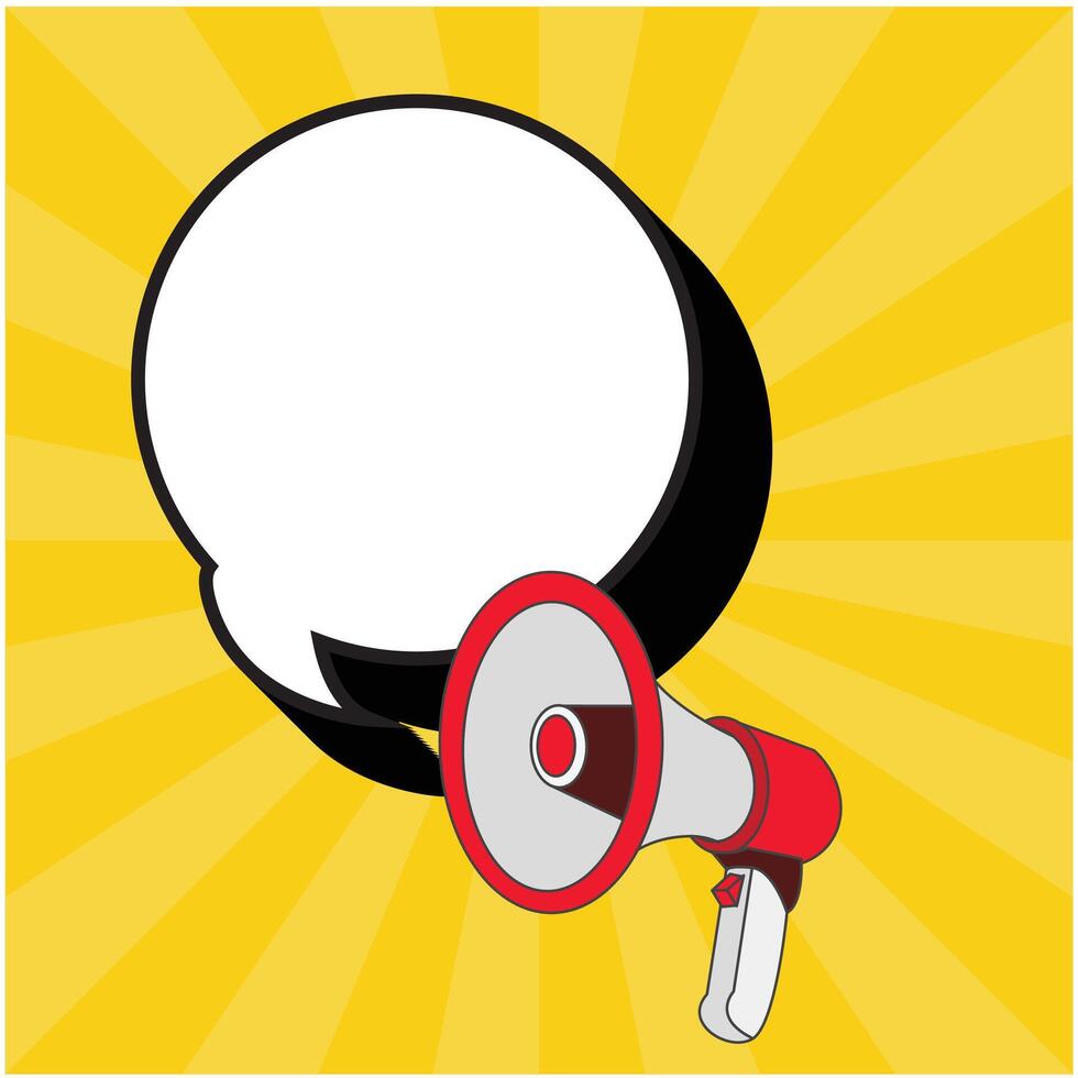 design of speech bubble clip art image coming out of a megaphone vector