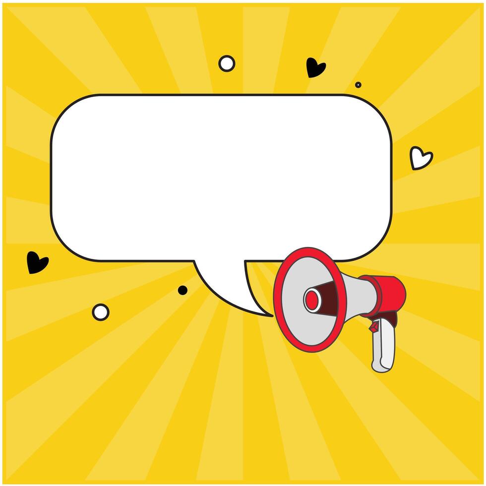 design of speech bubble clip art image coming out of a megaphone vector