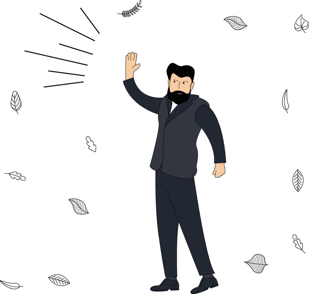 illustration of a businessman greeting vector