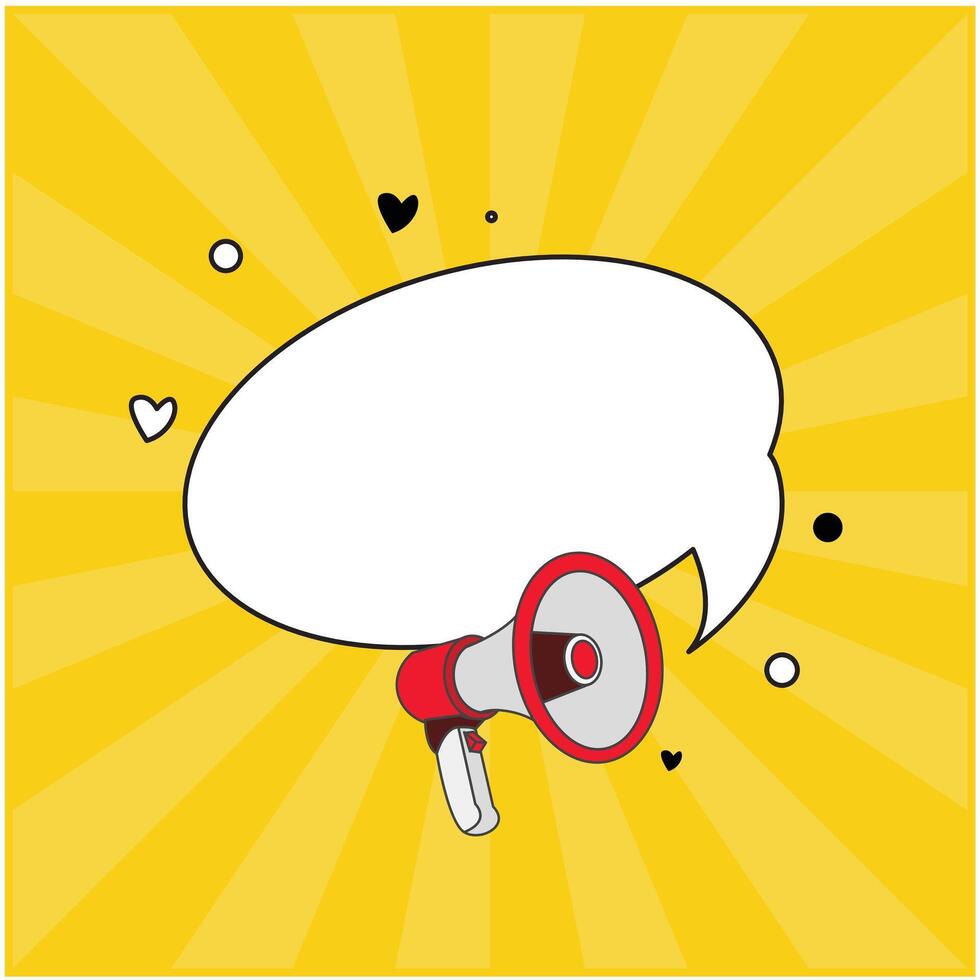 design of speech bubble clip art image coming out of a megaphone vector