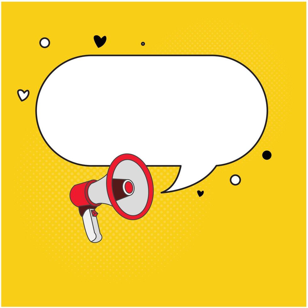 design of speech bubble clip art image coming out of a megaphone vector