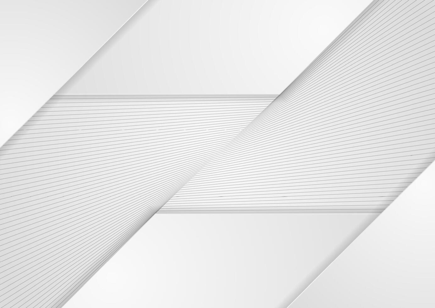 Grey corporate paper abstract background with curved lines vector