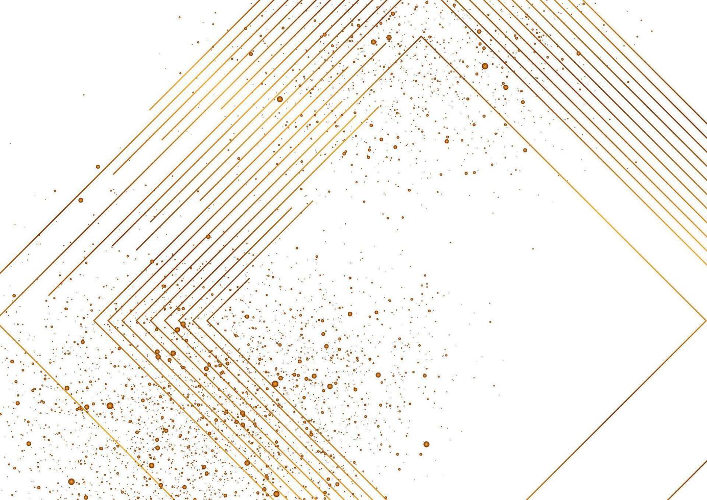 Golden minimal lines and shiny dust particles abstract background vector