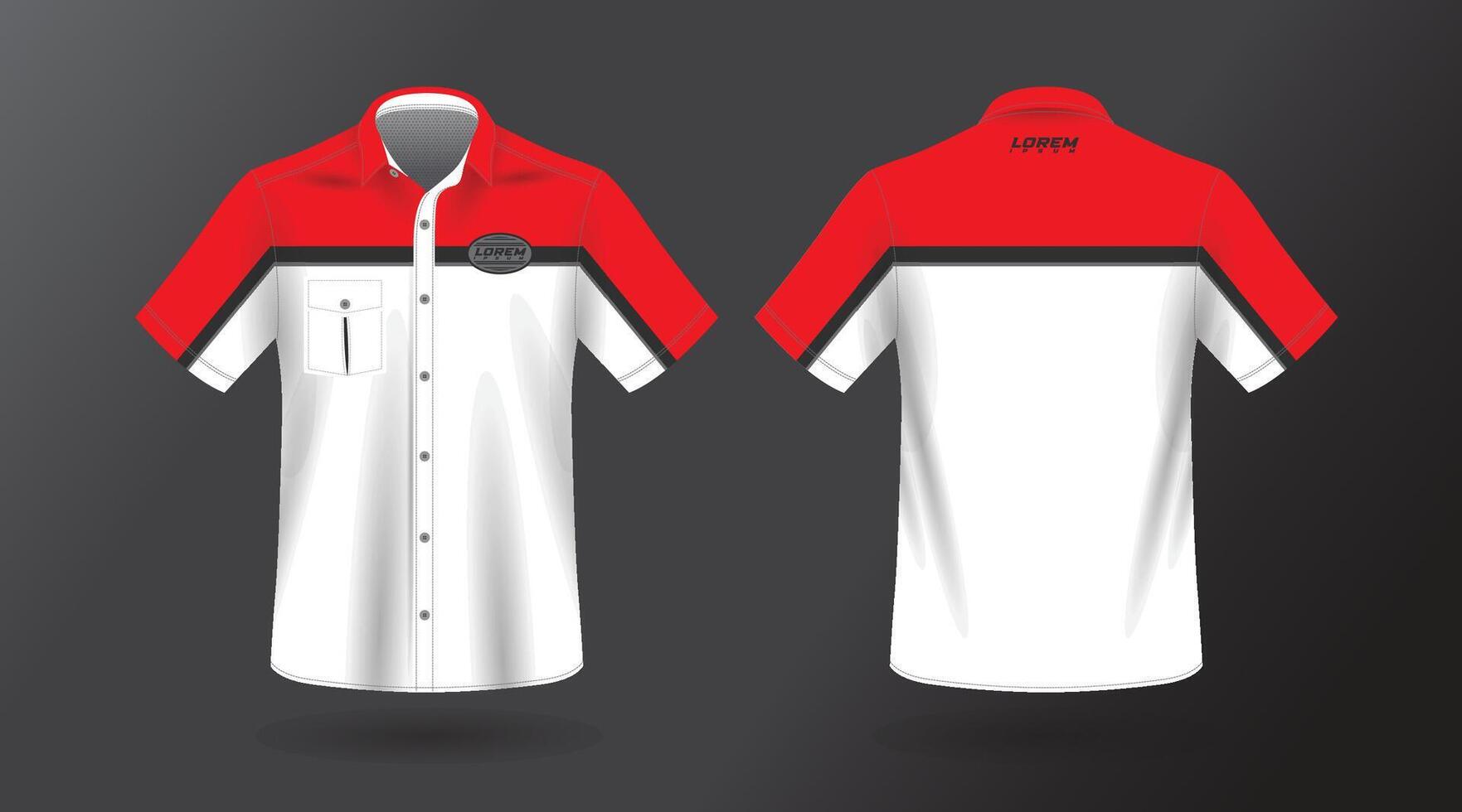 corto manga trabajo camisa diseño Bosquejo modelo vector