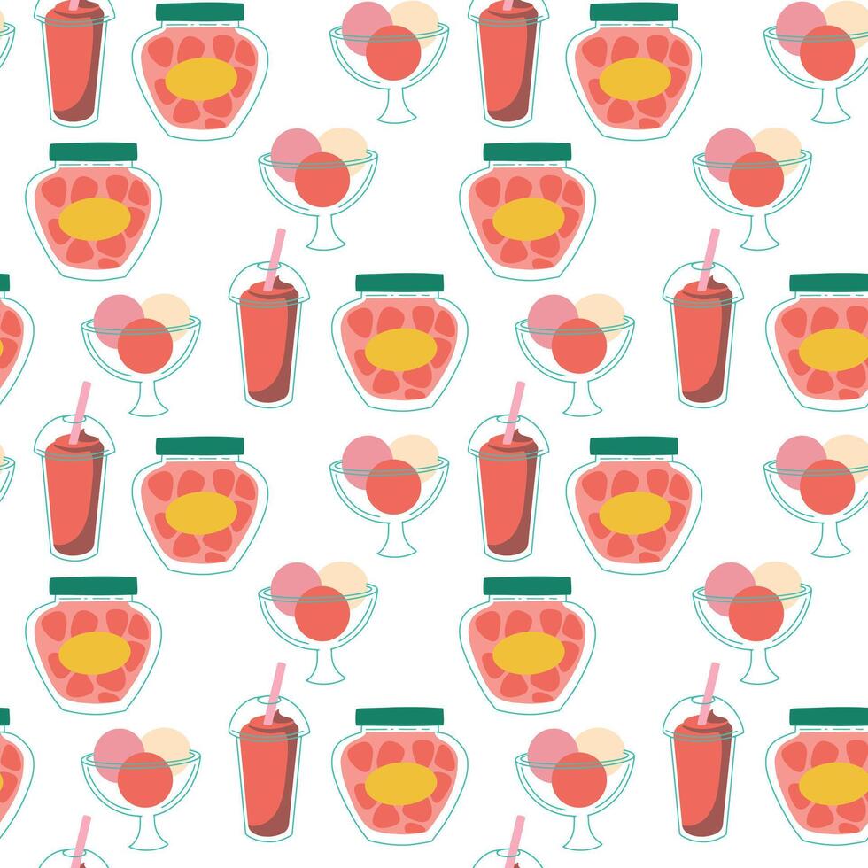 seamless strawberry jam pattern vector