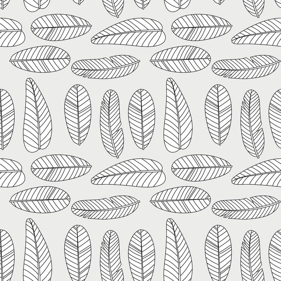 tropical hoja línea Arte fondo de pantalla antecedentes. diseño de natural monstera hojas y plátano hojas en un minimalista estilo. vector