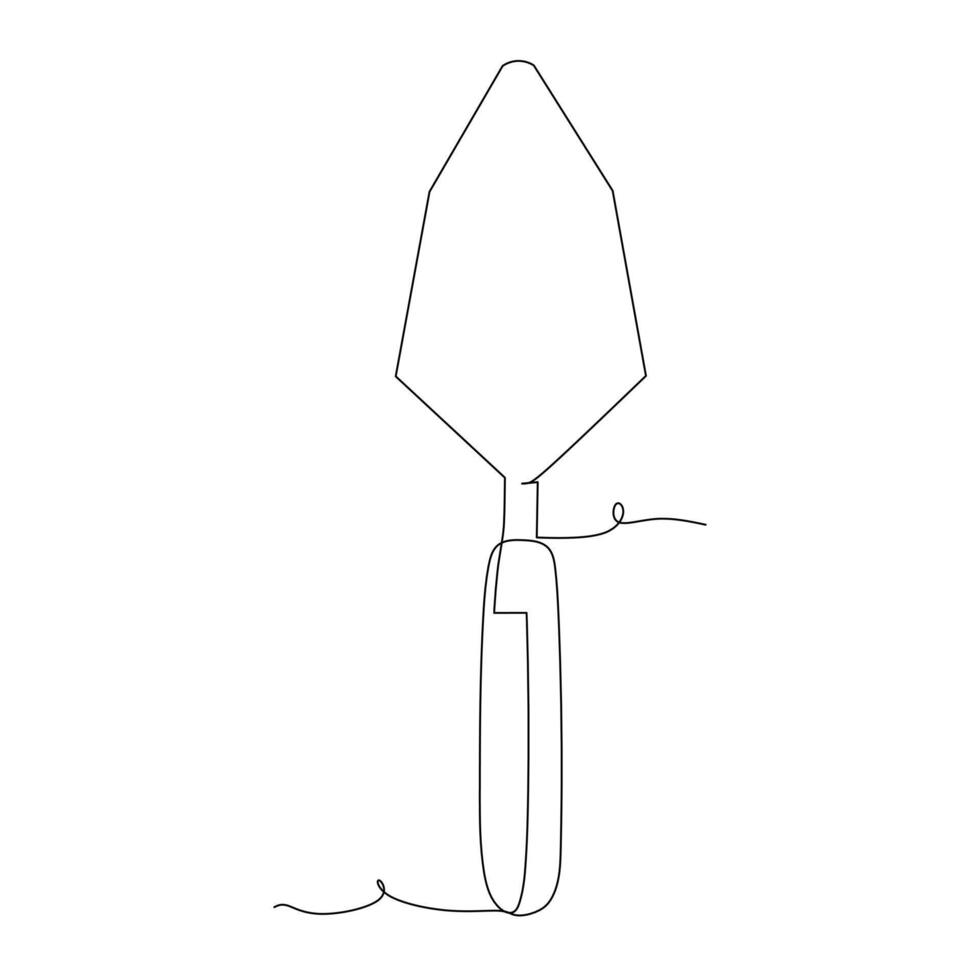 Simple drawing of trowel Illustration design of tools for Industrial concept . single line continuous drawing. vector