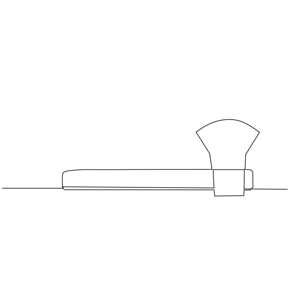 hacha continuo línea dibujo. hogar herramienta para corte madera. sencillo mano dibujado estilo diseño elemento. ilustración para industrial y construcción. vector