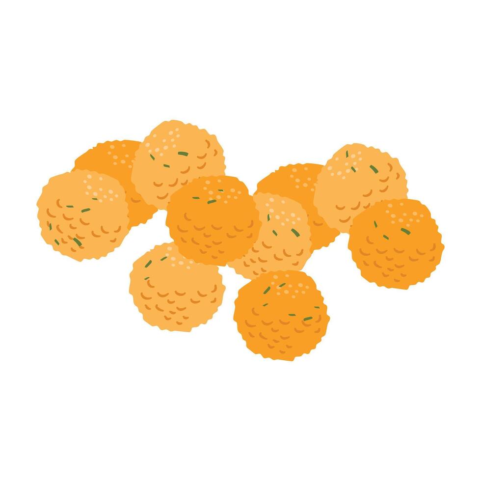 potato ball, cheese balls illustration vector