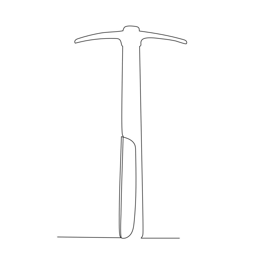 pick axe illustration for Industrial concept design. single line continuous drawing. vector