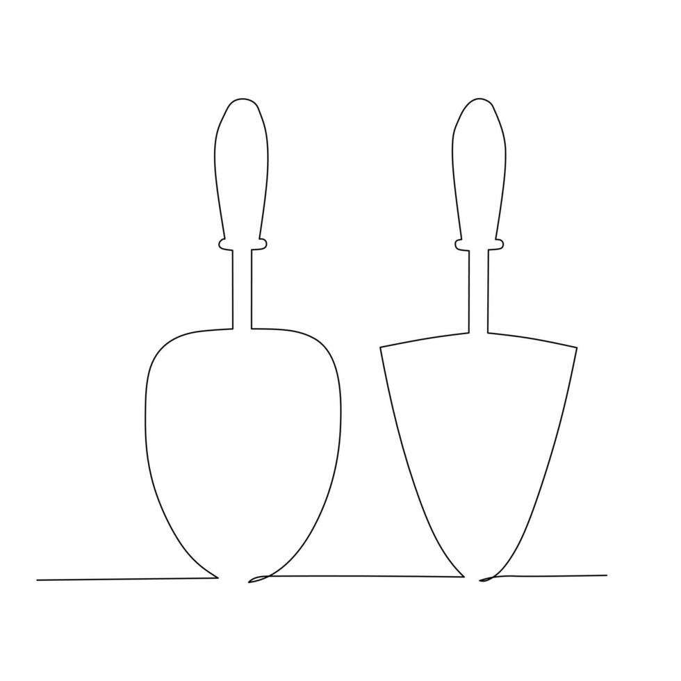 Set of trowel hand drawn style flat design illustration. for industrial and engineering concept. single line continuous drawing. vector