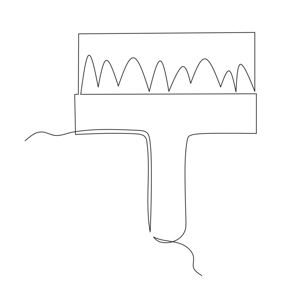 sencillo dibujo de pintar cepillo ilustración. diseño de herramientas para industrial concepto . soltero línea continuo dibujo. vector