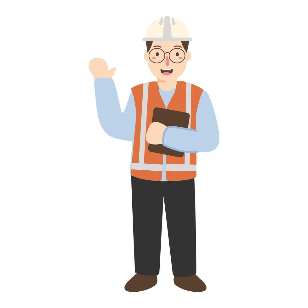 Industrial Engineer in Suite and Safety Helmet illustration vector