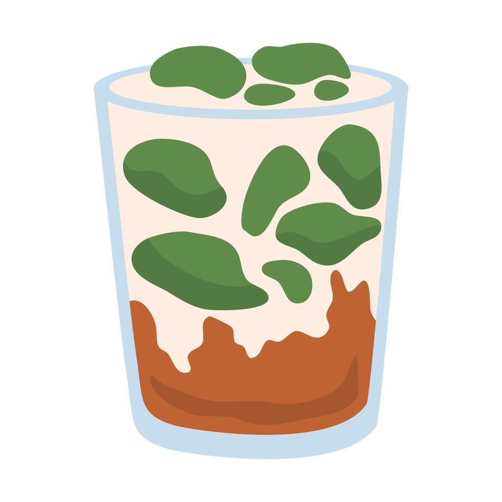 Illustration of Es Cincau, Indonesian Traditional Dessert vector