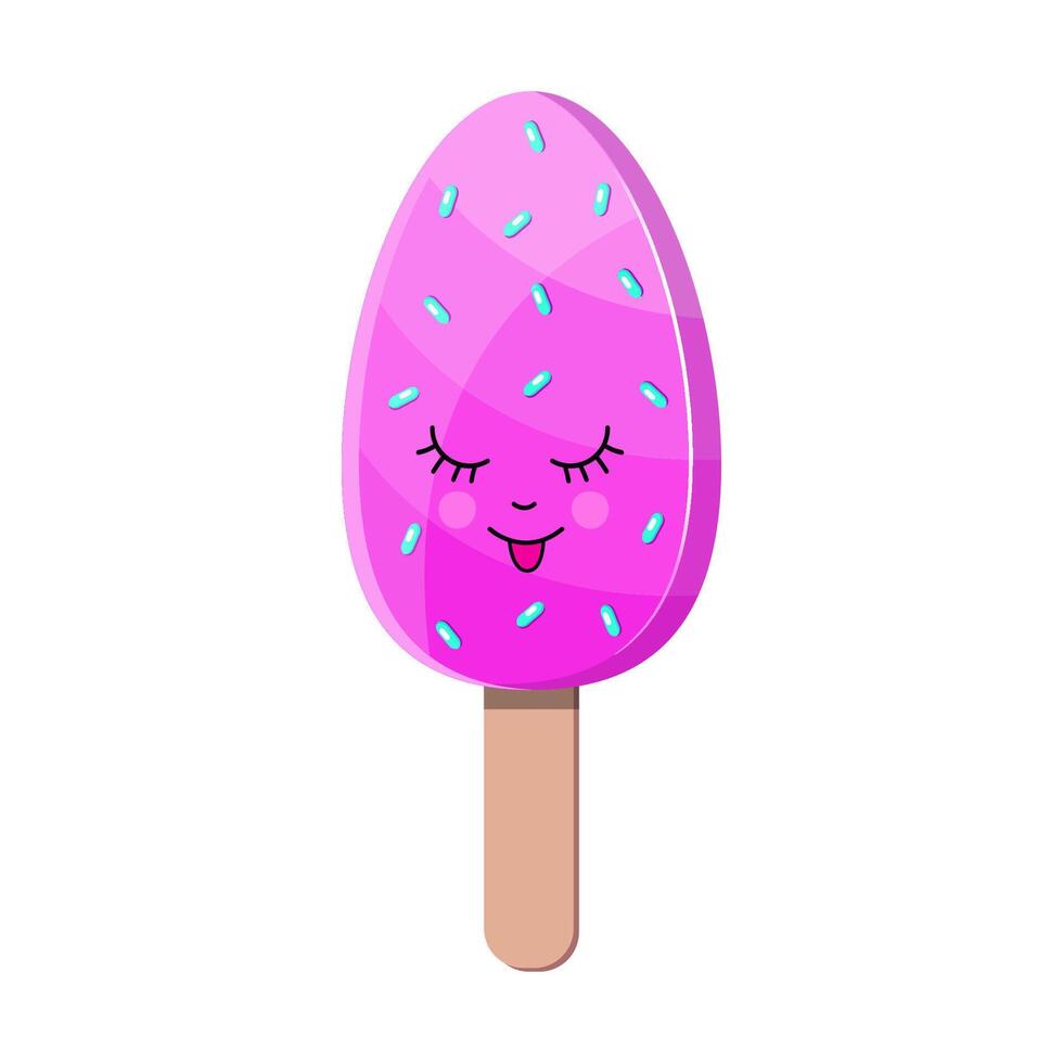 ice cream in cartoon style vector