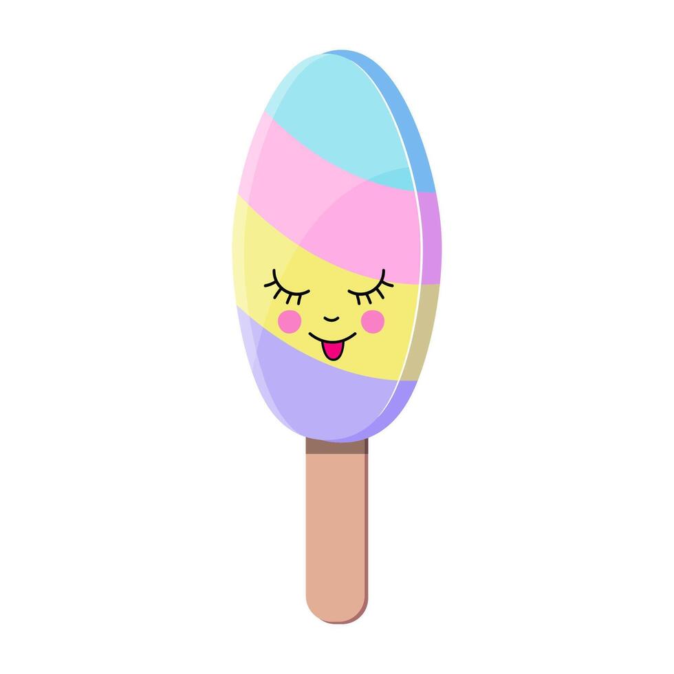 ice cream in cartoon style vector