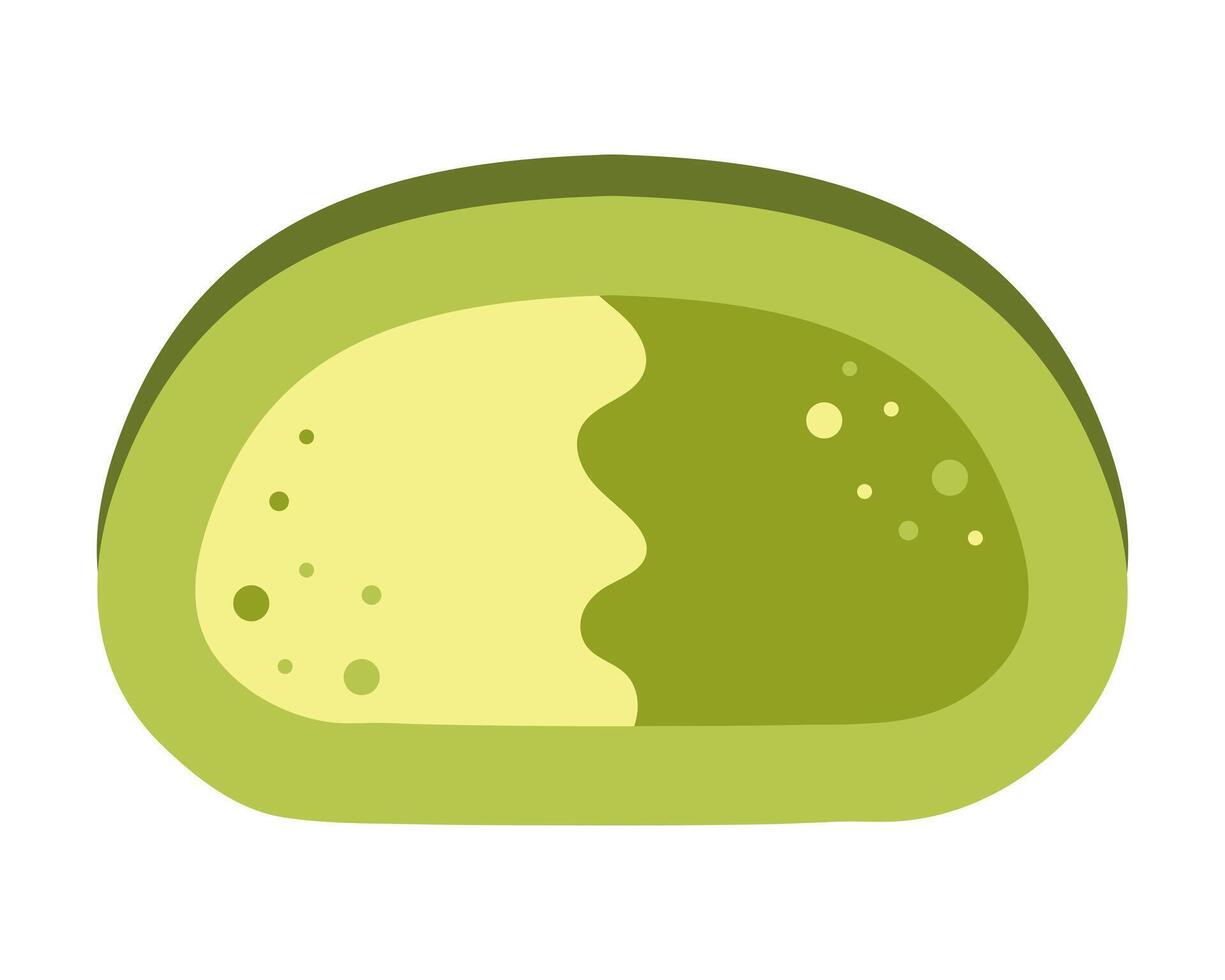 pedazo de matcha té rollo. matcha postre. ilustración. vector