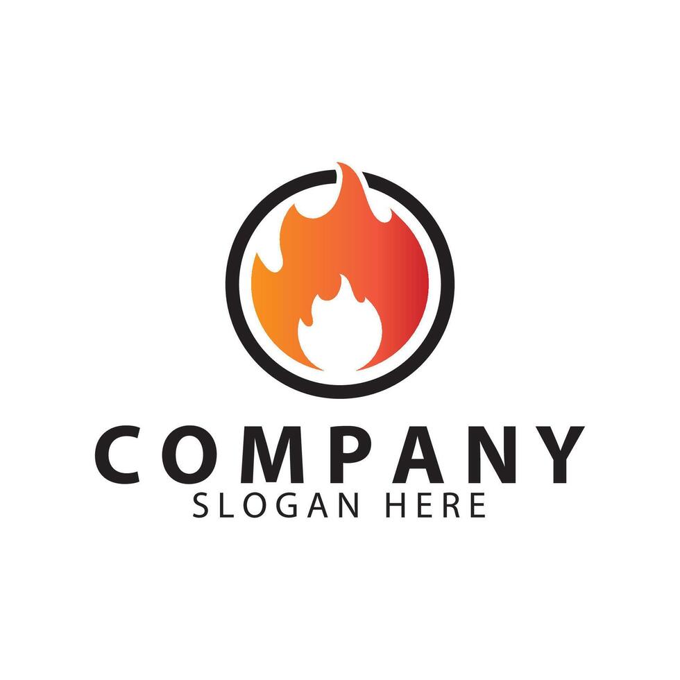 Fire flame. Red flame in abstract style on white background. Flat fire. Modern art isolated graphic. Fire sign. Illustration vector