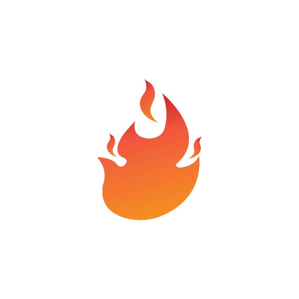 Fire flame. Red flame in abstract style on white background. Flat fire. Modern art isolated graphic. Fire sign. Illustration vector