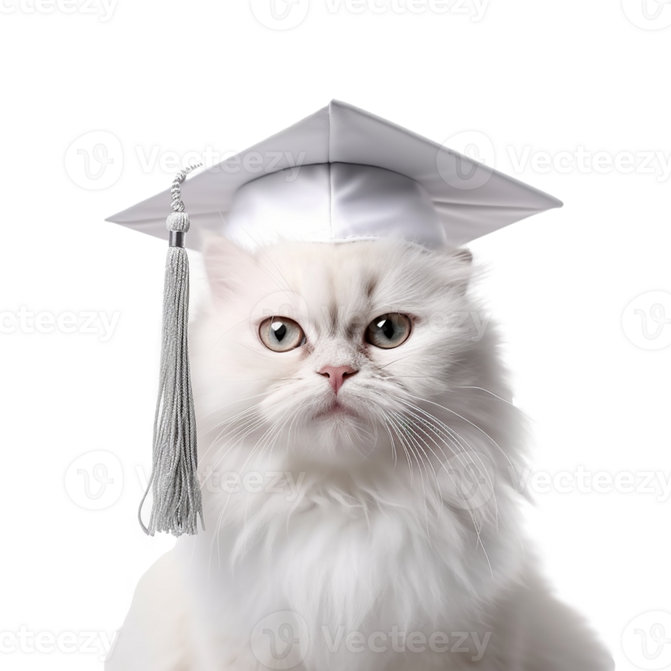 Cat Wearing a Graduation Cap Created With png