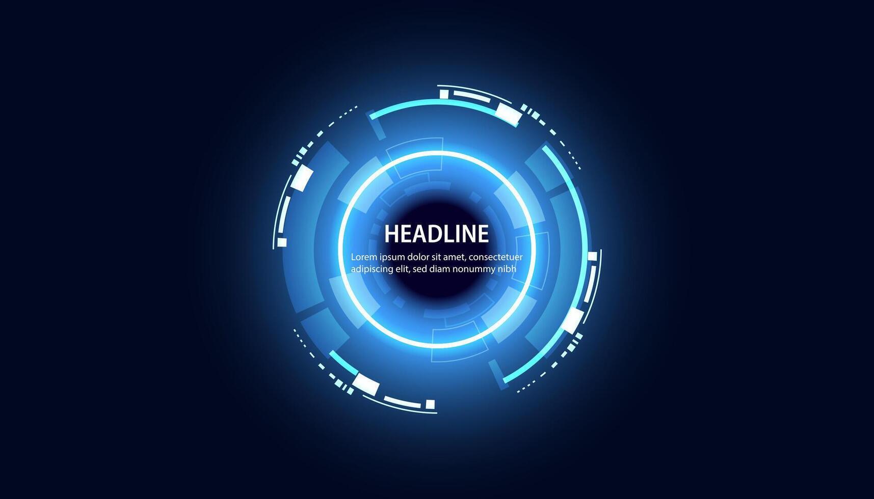 Beautiful blue digital circle on a technology background. Copy space for adding headlines. vector