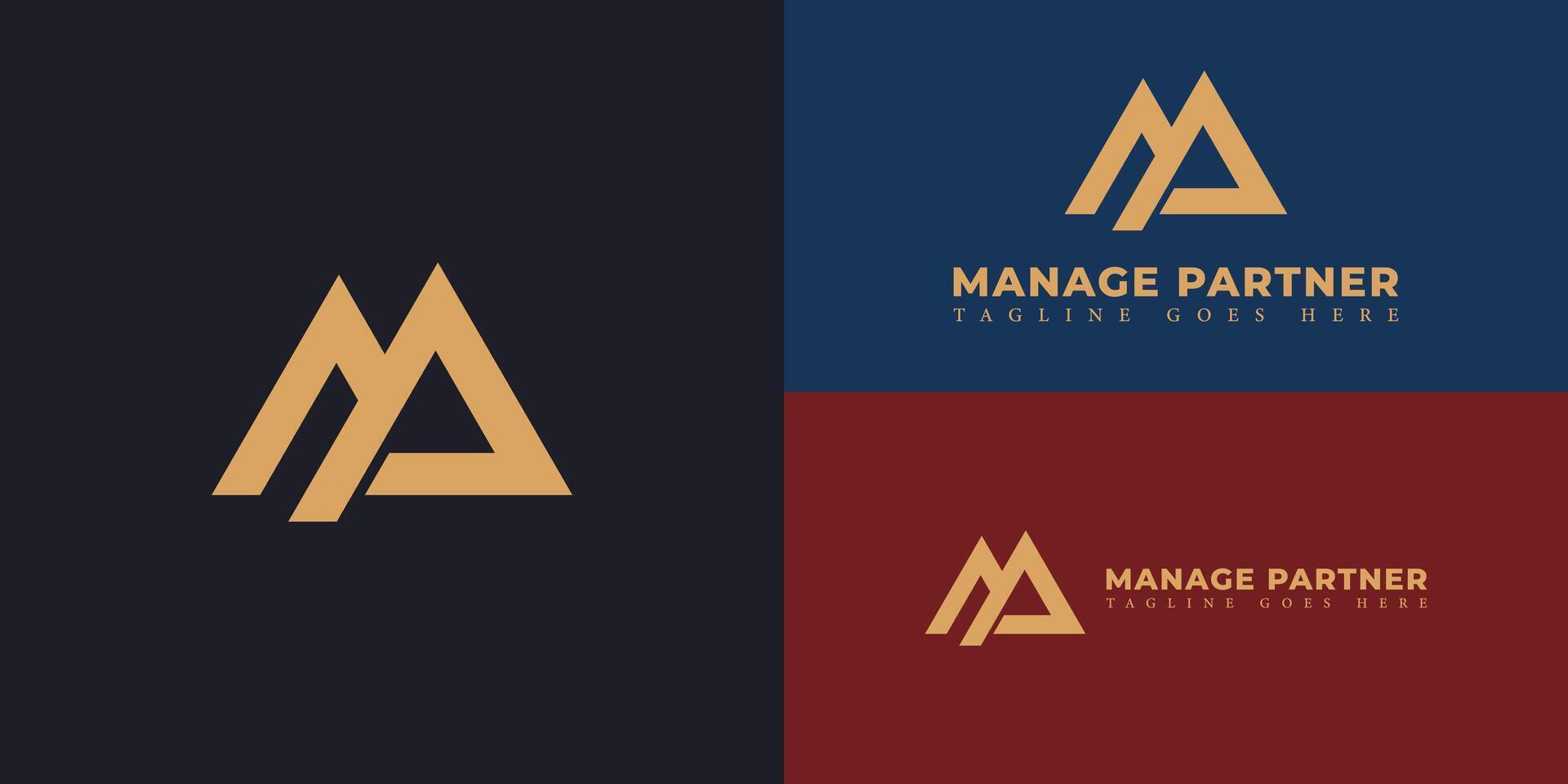 resumen inicial letra mp o pm logo en oro color aislado en múltiple antecedentes colores. el logo es adecuado para negocio y consultante empresa logo íconos a diseño inspiración plantillas. vector