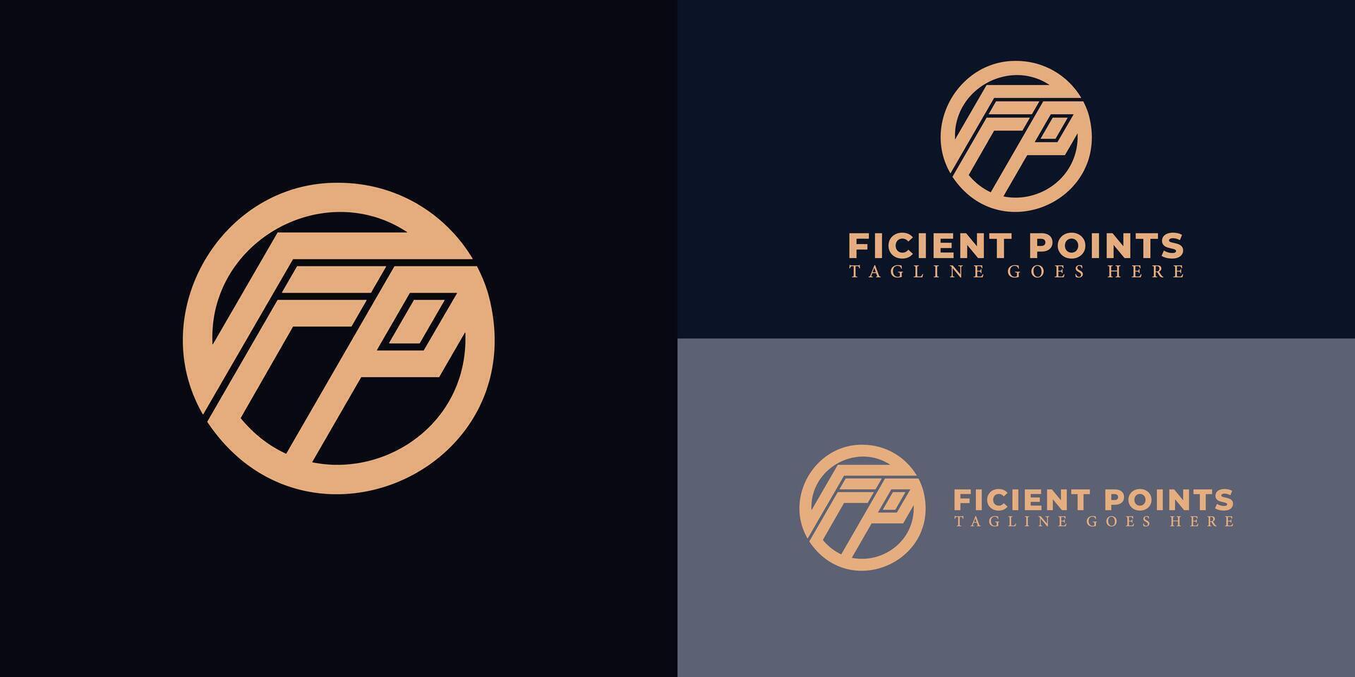 Abstract initial letter FP or PF logo in gold color isolated on multiple background colors. The logo is suitable for business management and consulting firm logo icons to design inspiration templates. vector