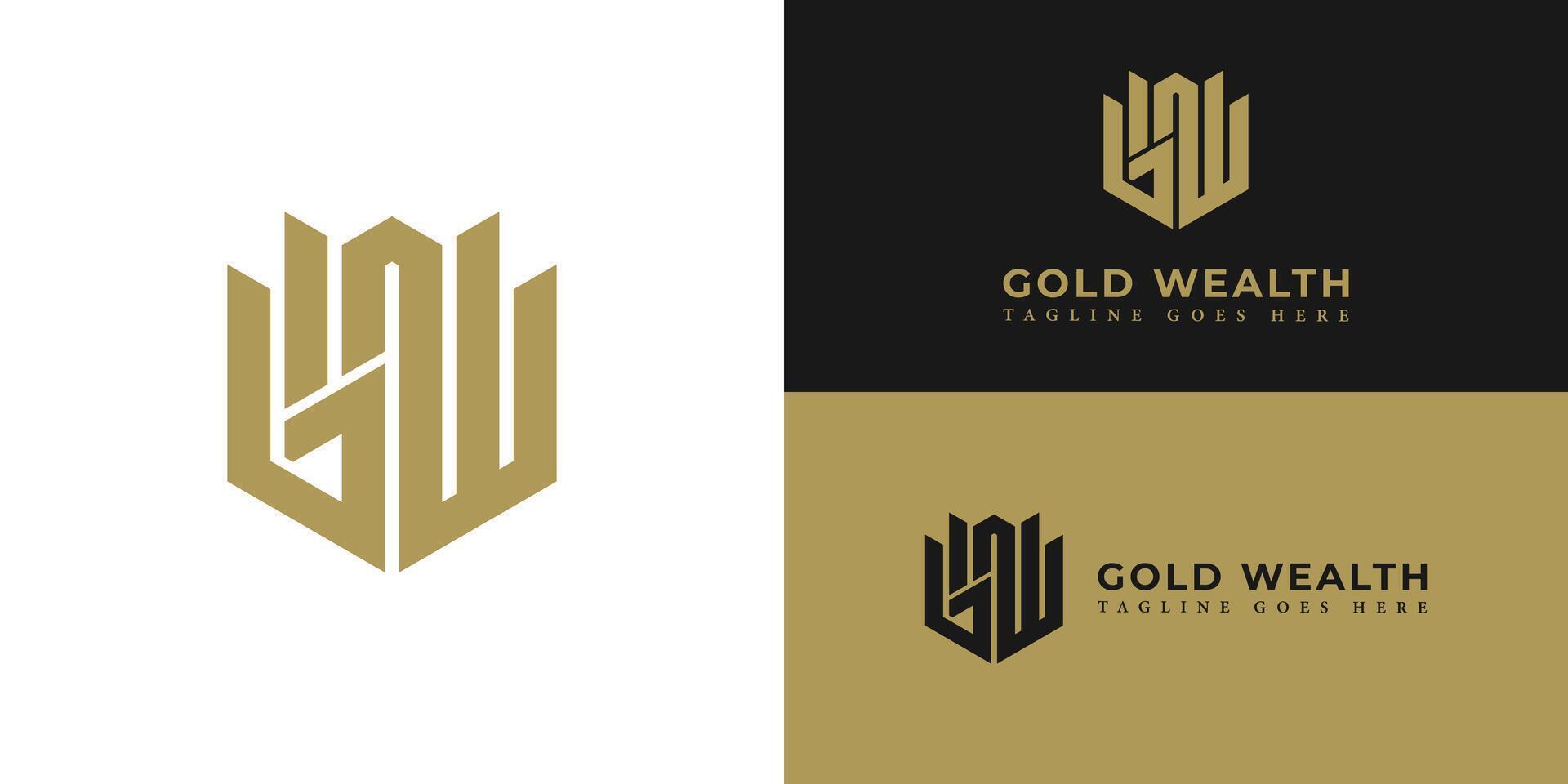 resumen inicial hexágono letra gw o wg logo en suave oro color aislado en múltiple antecedentes colores. el logo es adecuado para Departamento inversión empresa logo íconos a diseño inspiración modelo vector