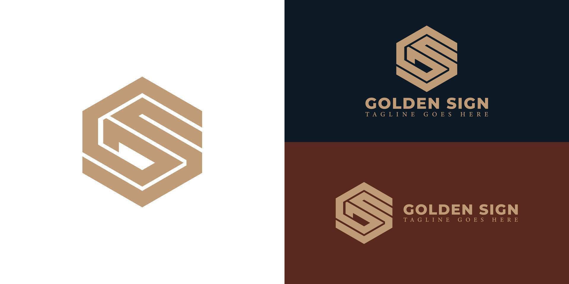 Abstract initial letter GS or SG logo in gold color isolated on multiple background colors. The logo is suitable for business management and consulting firm logo icons to design inspiration templates. vector