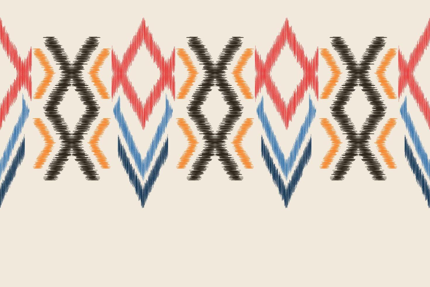 Traditional Ethnic ikat motif fabric pattern background geometric .African Ikat embroidery Ethnic pattern brown cream background wallpaper. Abstract,,illustration.Texture,frame,decoration. vector
