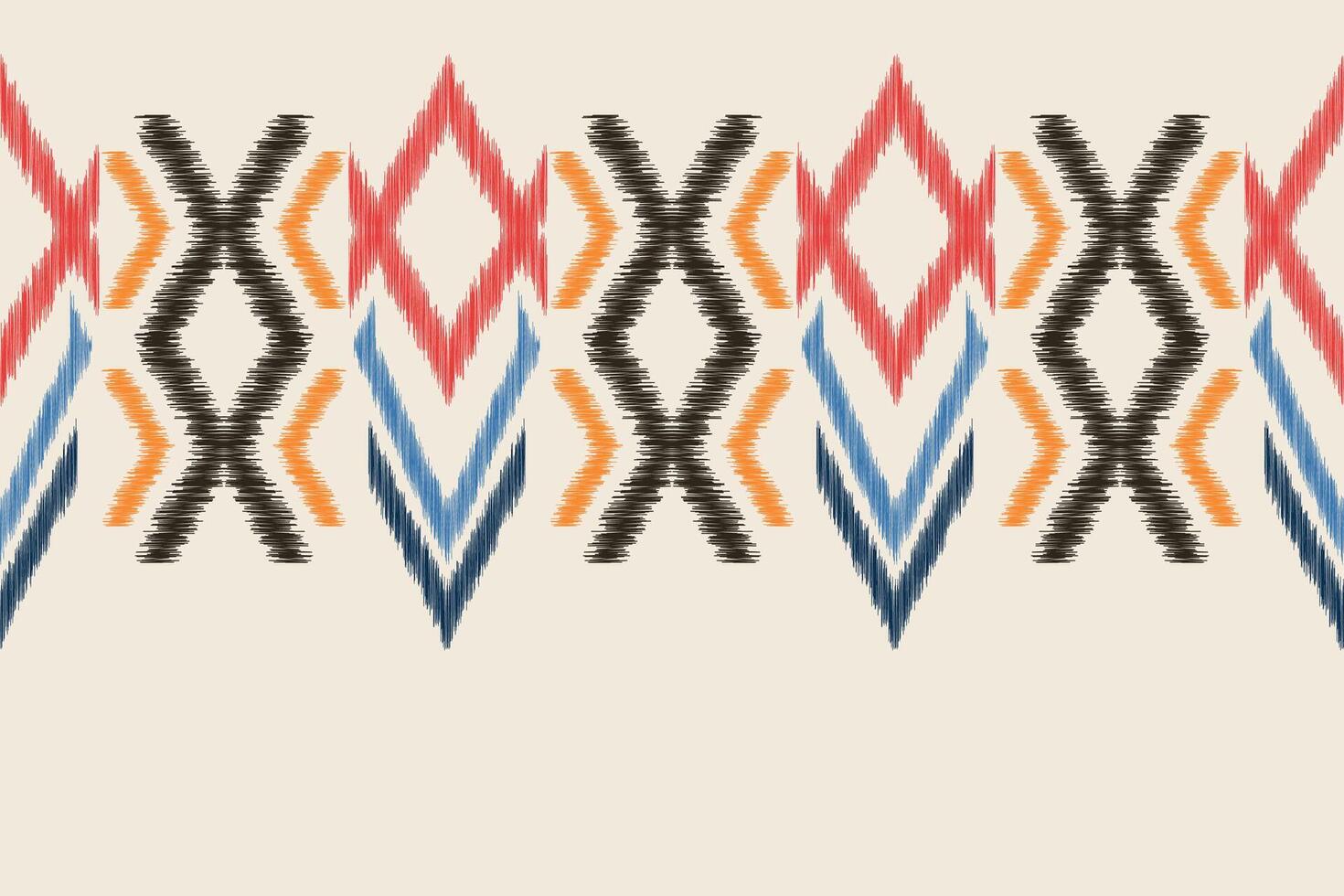 Traditional Ethnic ikat motif fabric pattern background geometric .African Ikat embroidery Ethnic pattern brown cream background wallpaper. Abstract,,illustration.Texture,frame,decoration. vector