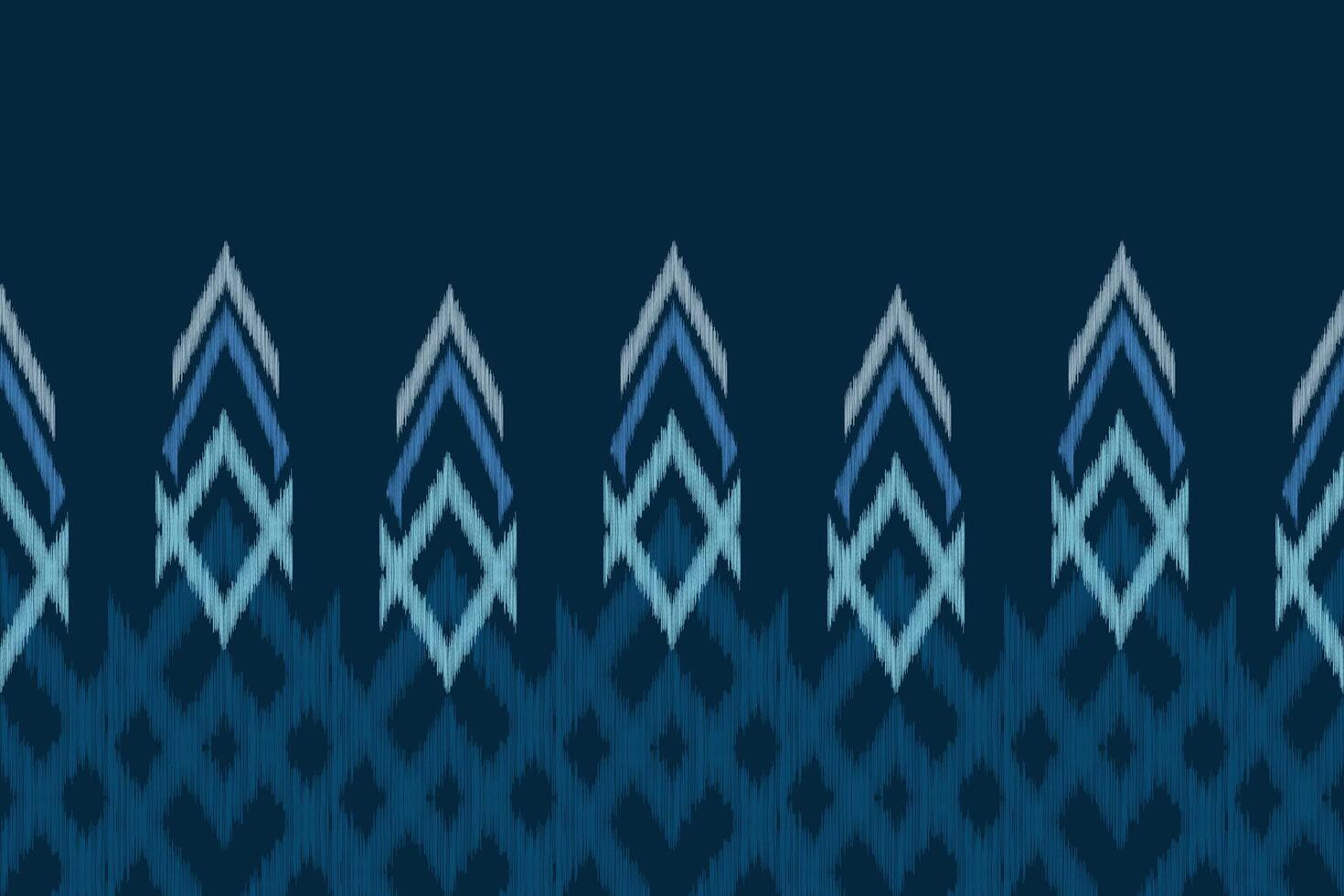 Traditional Ethnic ikat motif fabric pattern geometric style.African Ikat embroidery Ethnic oriental pattern blue background wallpaper. Abstract,,illustration.Texture,frame,decoration. vector