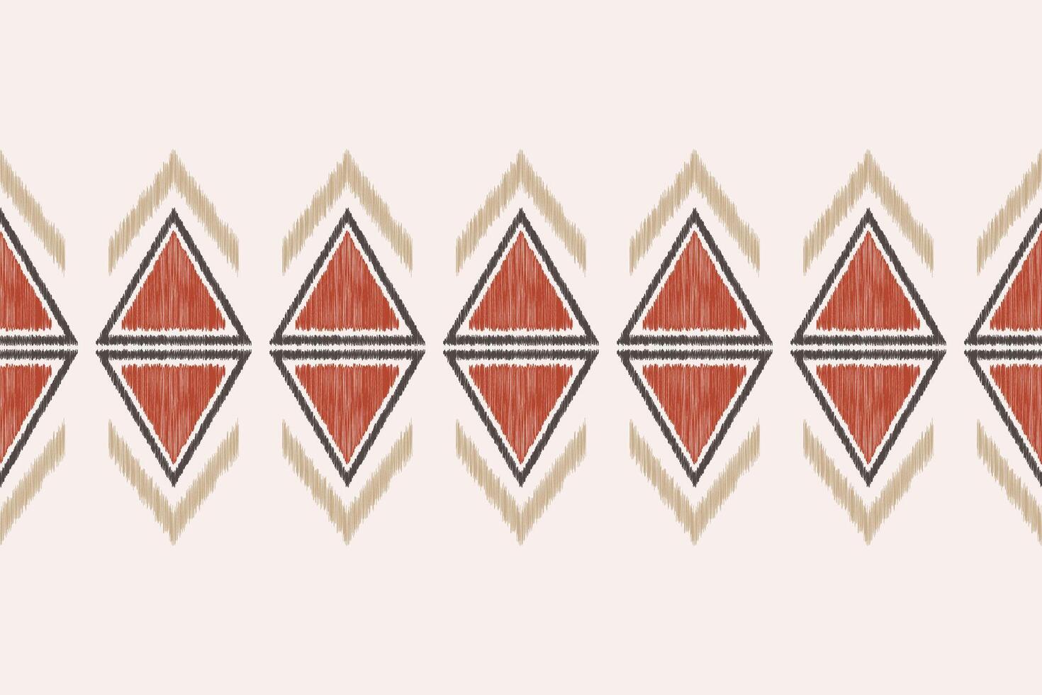 Traditional Ethnic ikat motif fabric pattern background geometric .African Ikat embroidery Ethnic pattern brown cream background wallpaper. Abstract,,illustration.Texture,frame,decoration. vector