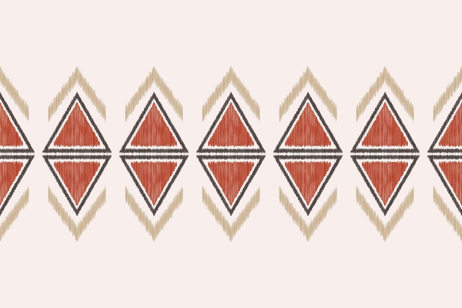 Traditional Ethnic ikat motif fabric pattern background geometric .African Ikat embroidery Ethnic pattern brown cream background wallpaper. Abstract,,illustration.Texture,frame,decoration. vector