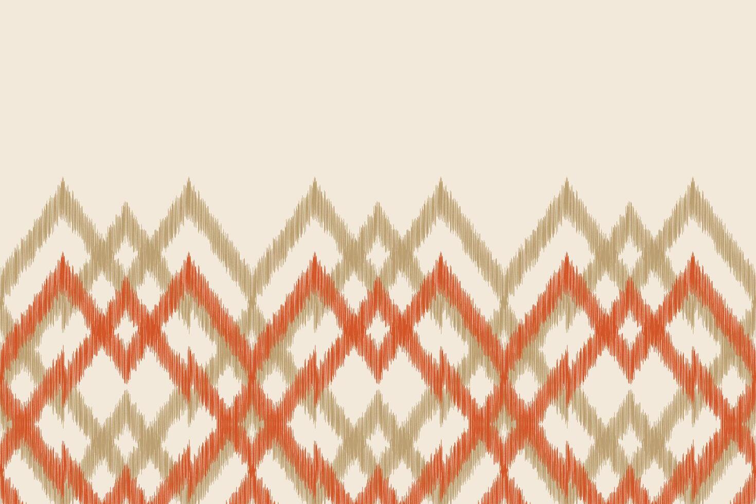 Traditional Ethnic ikat motif fabric pattern background geometric .African Ikat embroidery Ethnic pattern brown cream background wallpaper. Abstract,,illustration.Texture,frame,decoration. vector